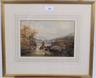 Lot 135 - Peace Sykes (Exh. 1886-1900) watercolour - A Stone Bridge over a Torrent, signed, in glazed gilt frame