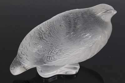 Lot 852 - Modern Lalique glass paperweight - partridge