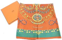 Lot 3089 - Authentic Hermes silk scarf - 'Parures des...