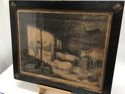 Lot 158 - After George Morland, early 19th century hand coloured engraving - Giles, The Farmer's Boy, published 1803, in glazed frame, 48cm x 62cm