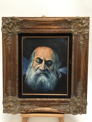 Lot 201 - Manner of Theresa Bernstein - oil on canvas, Rabbi, signed