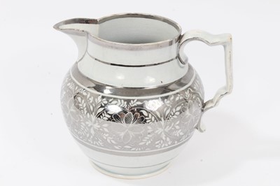 Lot 31 - Pearlware glazed silver resist jug, c.1810-20