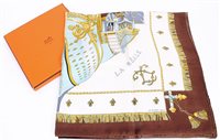 Lot 3090 - Authentic Hermes silk scarf - 'Vue du Carrosse...
