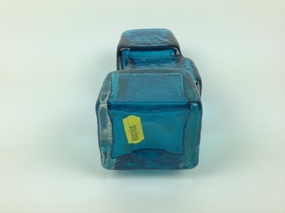 Lot 1 - Whitefriars kingfisher blue drunken bricklayer vase, designed by Geoffrey Baxter, 21cm high