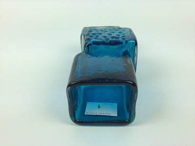 Lot 1 - Whitefriars kingfisher blue drunken bricklayer vase, designed by Geoffrey Baxter, 21cm high