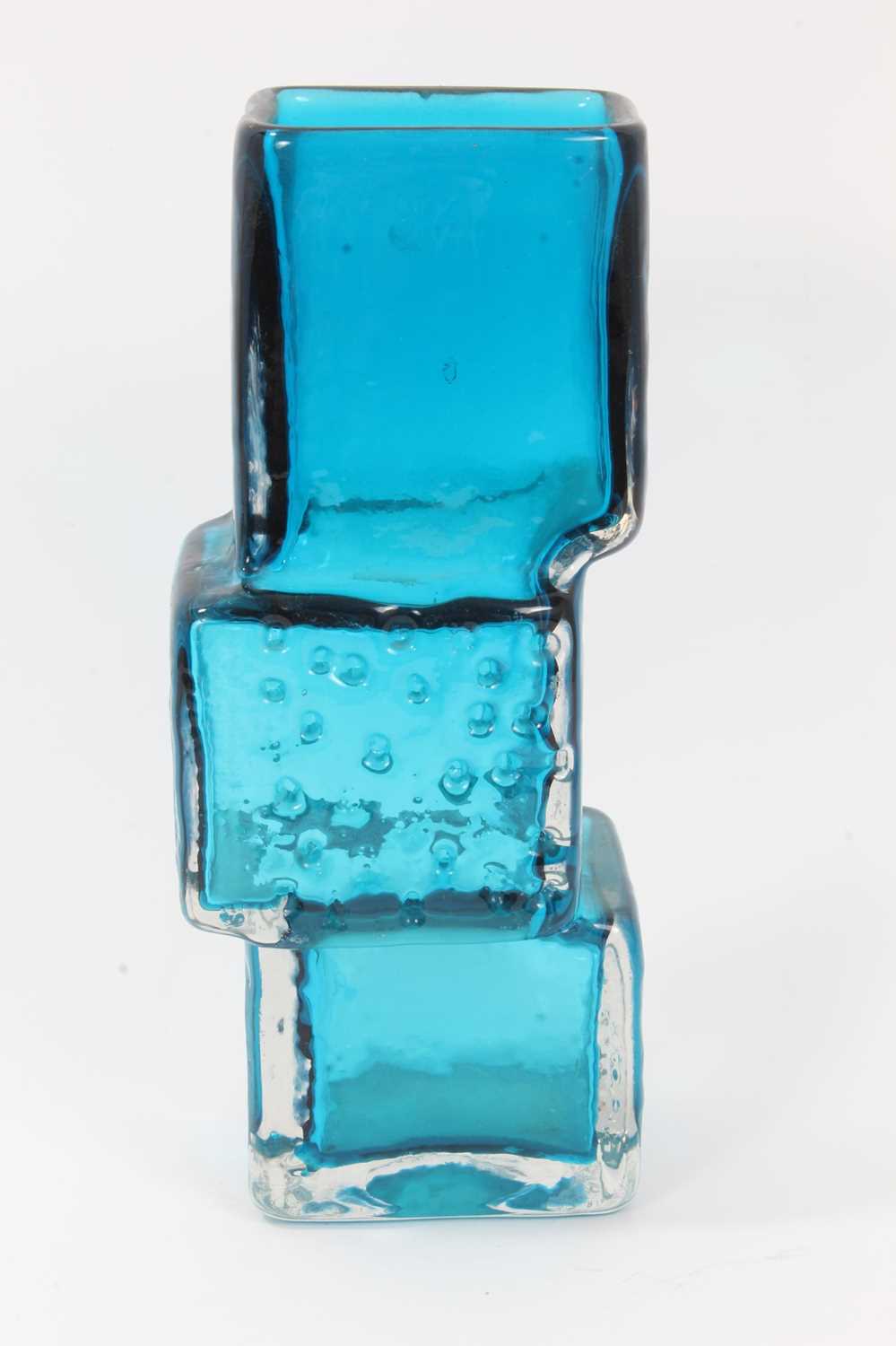 Lot 1 - Whitefriars kingfisher blue drunken bricklayer vase, designed by Geoffrey Baxter, 21cm high