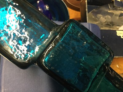 Lot 1 - Whitefriars kingfisher blue drunken bricklayer vase, designed by Geoffrey Baxter, 21cm high