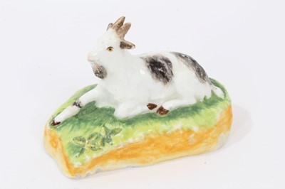 Lot 40 - Rare Madeley model of a recumbent goat, c.1830
