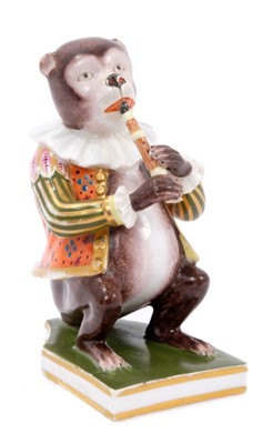 Lot 48 - Derby model of a monkey musician, c.1820