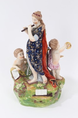 Lot 128 - Continental porcelain group, emblematic of Music, in Derby style