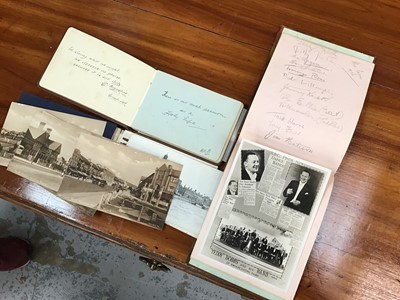 Lot 339 - Two vintage autograph albums and old Clacton postcards