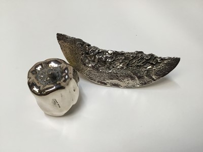 Lot 299 - Two filled silver fruit & vegetable pieces