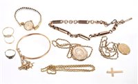 Lot 713 - Two Victorian yellow metal lockets on chains,...