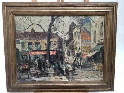 Lot 64 - Hal Woolf (1902-1962) oil on board - Brussels, signed, label verso, in gilt frame