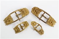 Lot 3094 - Two pairs of vintage belt / shoe buckles, one...