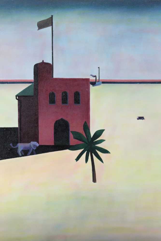 Lot 29 - Ron Sims (1944-2014) oil on board - Dessert Nativity c.1966