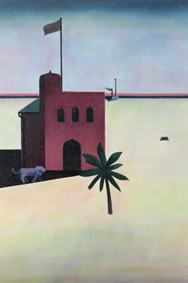 Lot 29 - Ron Sims (1944-2014) oil on board - Dessert Nativity c.1966