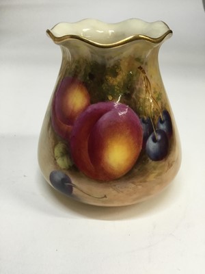 Lot 355 - Royal Worcester squat painted vase