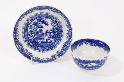 Lot 2 - Worcester blue and white tea bowl and saucer