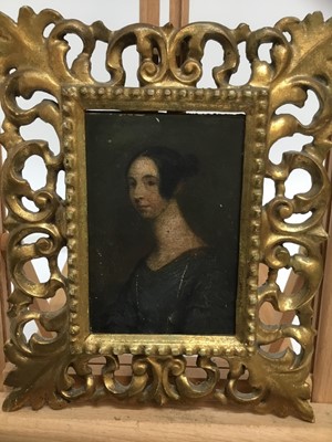 Lot 186 - English School, 19th century, half length portrait of a woman