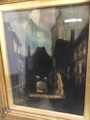 Lot 189 - Manner of Richard Parkes Bennington (1802-1828) oil on panel - Continental street scene