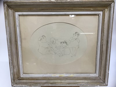 Lot 190 - Mid 20th century school, print - Family group