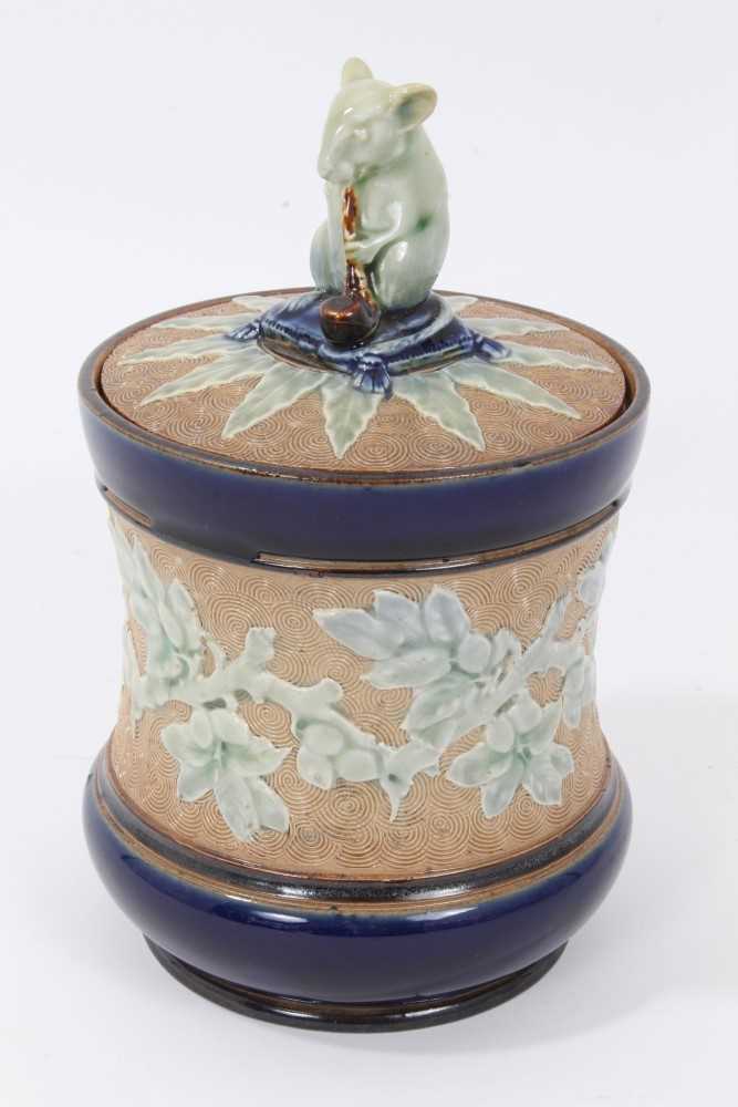 Lot 27 - Royal Doulton Stoneware tobacco jar and cover by George Tinworth