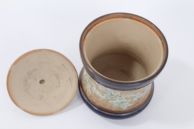 Lot 27 - Royal Doulton Stoneware tobacco jar and cover by George Tinworth