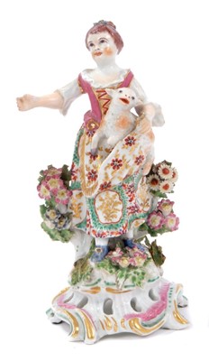 Lot 33 - Bow figure of a shepherdess, c.1765