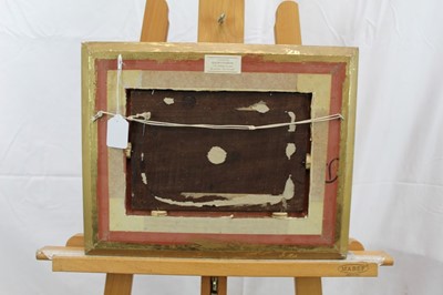 Lot 1194 - Robert Burrows oil on panel - cattle watering, signed, in gilt frame