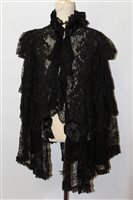Lot 3101 - Ladies' Victorian black tiered lace cape with...