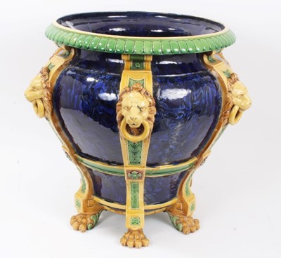 Lot 148 - Large 19th century English majolica jardinière