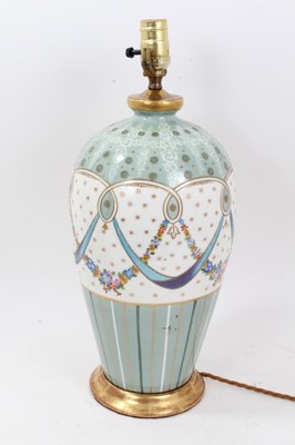Lot 211 - Continental porcelain table lamp