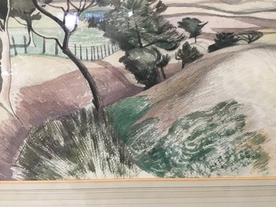 Lot 1050 - *John Northcote Nash (1893-1977) watercolour in glazed frame - 'Edale, Derbyshire', titled verso, Phoenix Gallery label, signed in pencil, 34cm x 50cm