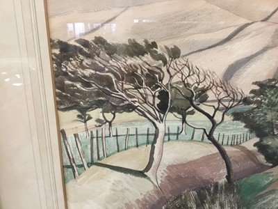 Lot 1050 - *John Northcote Nash (1893-1977) watercolour in glazed frame - 'Edale, Derbyshire', titled verso, Phoenix Gallery label, signed in pencil, 34cm x 50cm