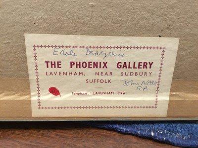 Lot 1050 - *John Northcote Nash (1893-1977) watercolour in glazed frame - 'Edale, Derbyshire', titled verso, Phoenix Gallery label, signed in pencil, 34cm x 50cm