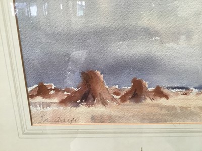 Lot 1051 - *Edward Brian Seago (1910-1974) - watercolour- 'Cornfield after rain, Ponza' 27cm x 37cm