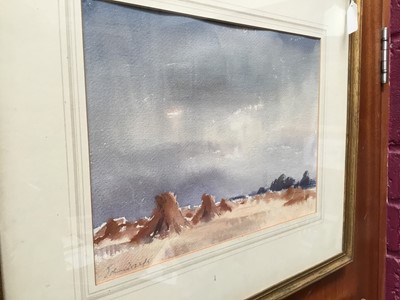 Lot 1051 - *Edward Brian Seago (1910-1974) - watercolour- 'Cornfield after rain, Ponza' 27cm x 37cm