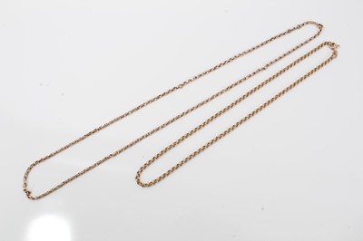 Lot 93 - Two 9ct gold chains
