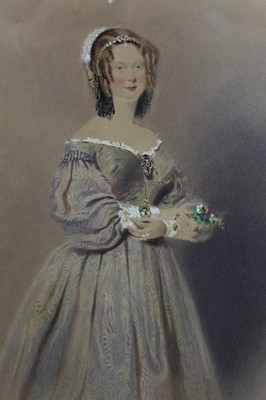 Lot 219 - William Buckler - watercolour in original glazed bird's eye maple veneered frame - Portrait of a lady
