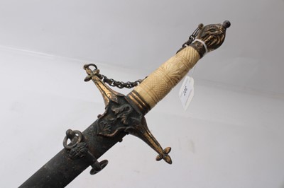 Lot 307 - Unusual early 19th century robe sword with gilt brass cruciform hilt