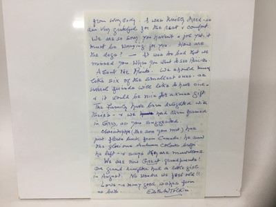 Lot 1469 - Edith Tolkien (1889-1971) a hand written letter by the wife of J. R. R. Tolkien to his official photographer Pamela Chandler, dated Oct. 25th / 67: My dear Pamela, I'm sorry you've had to wait so l...
