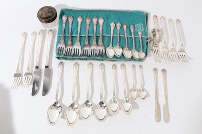 Lot 78 - Six early 20th Century Canadian silver cake forks, stamped Birks, Sterling together with five other pieces of similar Birks s
