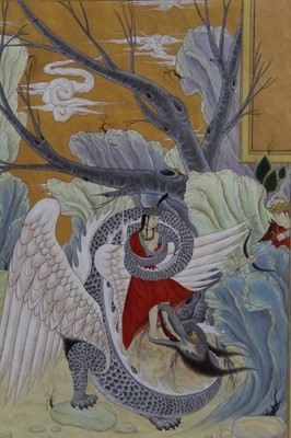 Lot 10 - Uzbek watercolour, signed, framed and glazed