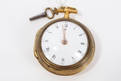 Lot 157 - George III pair-cased pocket watch with verge escapement and fusee movement by Hunter of London