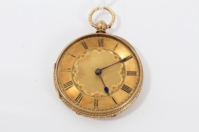Lot 163 - Victorian 18ct gold open face pocket watch