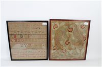 Lot 3113 - 18th century sampler with alphabet, numerals...