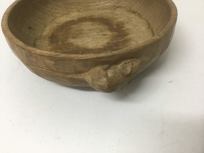 Lot 14 - Robert Mouseman Thompson carved oak nut bowl