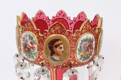 Lot 1 - Fine pair of Bohemian glass lustres