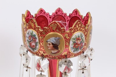 Lot 1 - Fine pair of Bohemian glass lustres